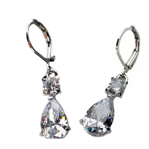 欧美时尚水滴形耳坠ins韩版皓石耳圈耳环