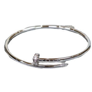 钉子头尾带钻情侣手镯厚镀18K玫瑰金轻奢时尚