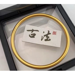 强保色沙金色耐磨持久铜镀金款时尚古法传承5N素圈手镯不掉色